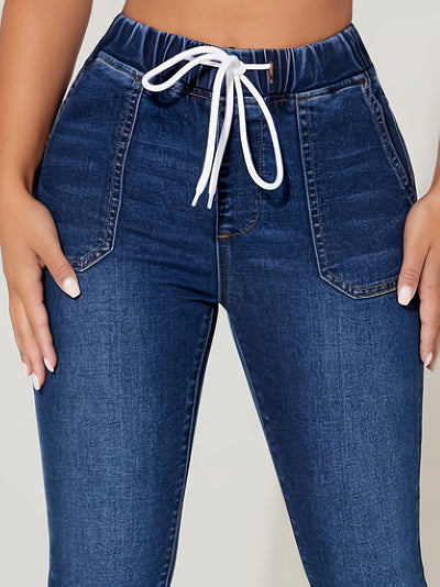 Elise | Relaxed fit damesjeans met hoge taille en trekkoord