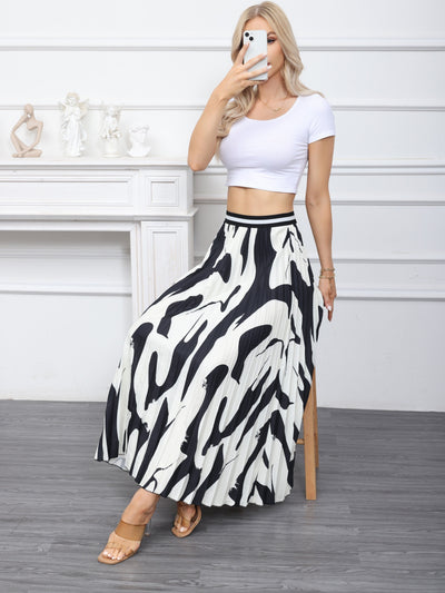 Lotte | Graphic print pleated skirt