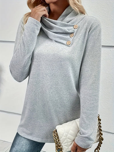 Eline | Turtleneck T-shirt with button detail