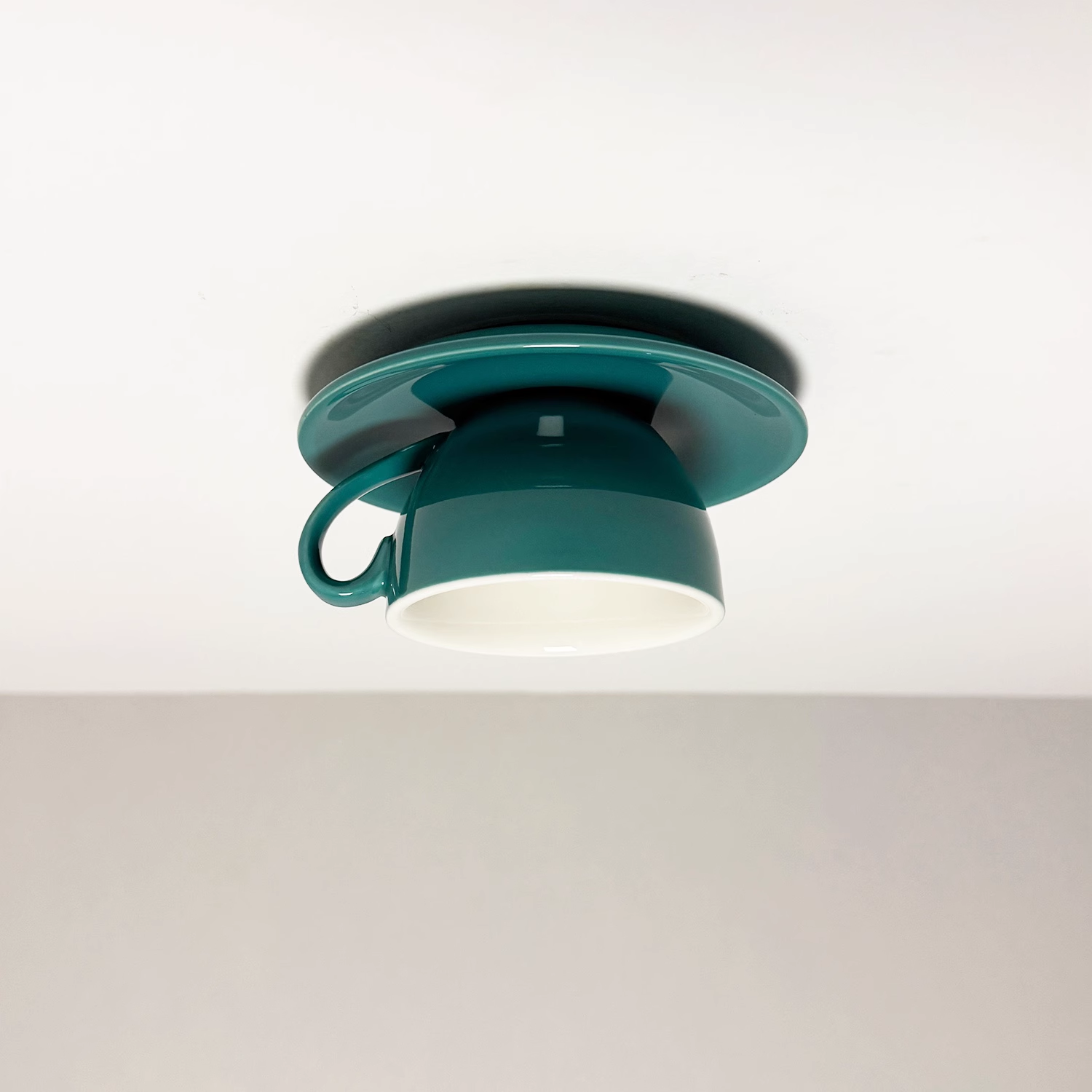 Valentin – Modern Ceiling Light Ceramic Coffee Cup Design Blue Pink Yellow