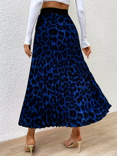 Lara | Pleated leopard print skirt with high waist