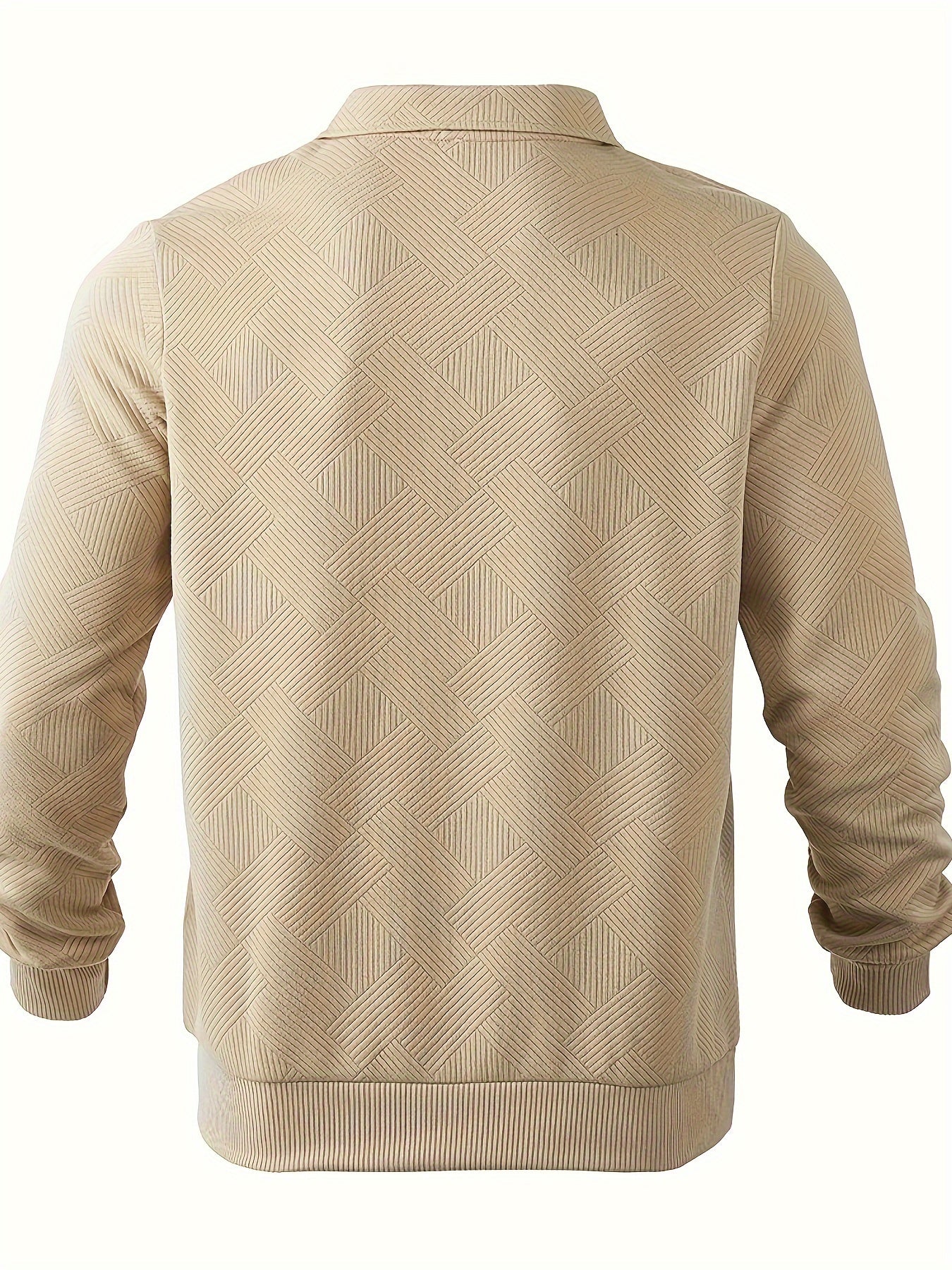 Daan | Geometrisch patroon pullover met rits en revers kraag