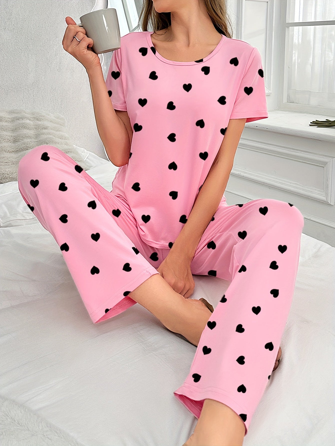 Nina | Hartjesprint dames pyjama set