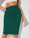 Emma | Elegant high waist pencil skirt in solid color