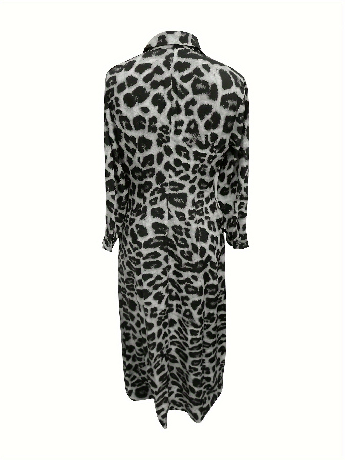Emma | Maxi-jurk met luipaardprint en knopen