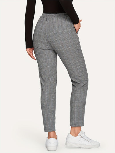 Jasmine | Checked print trousers with a tie belt