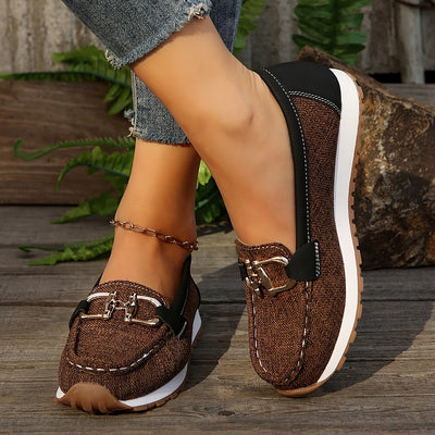 Sanne | Dames casual loafers met metallic gespsluiting