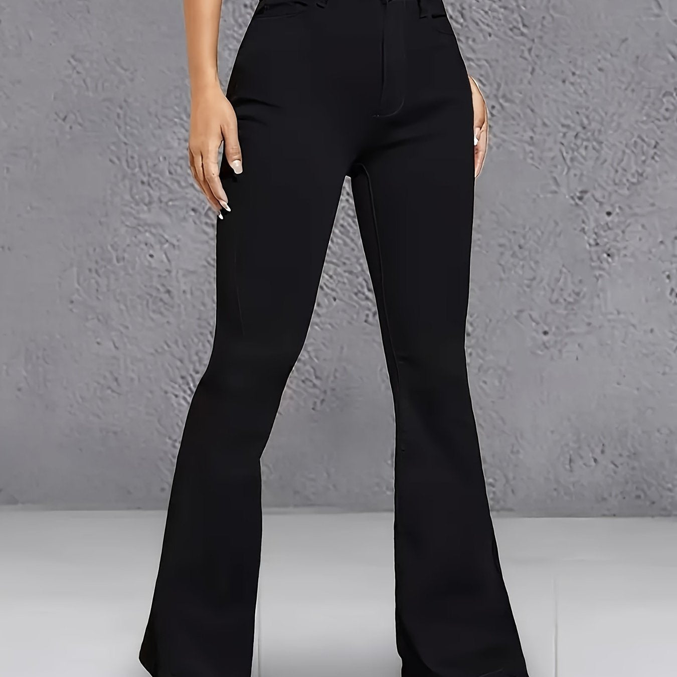 Vera | Zwarte high-waisted flare jeans