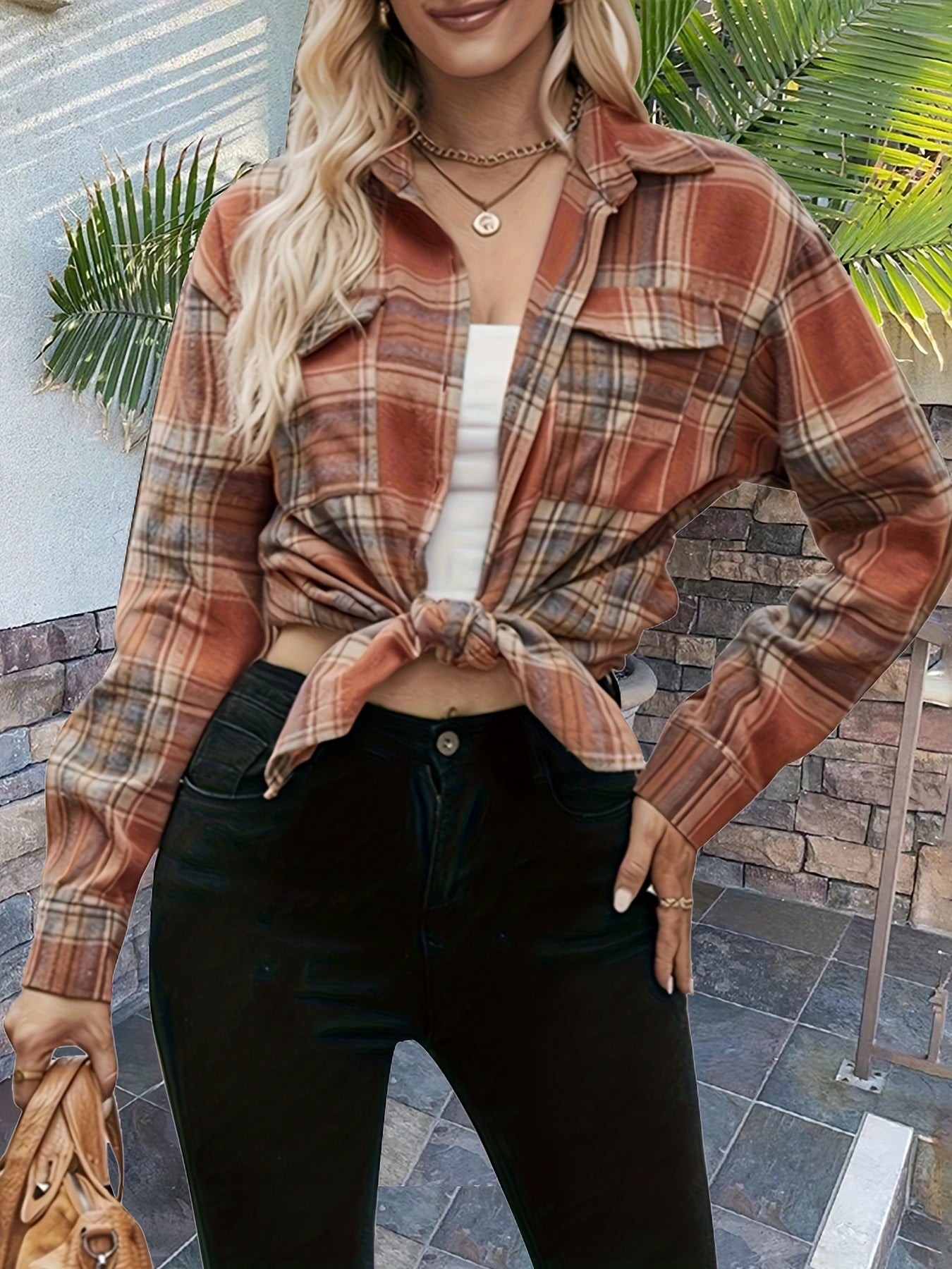 Femke | Karohemd met knopen vooraan