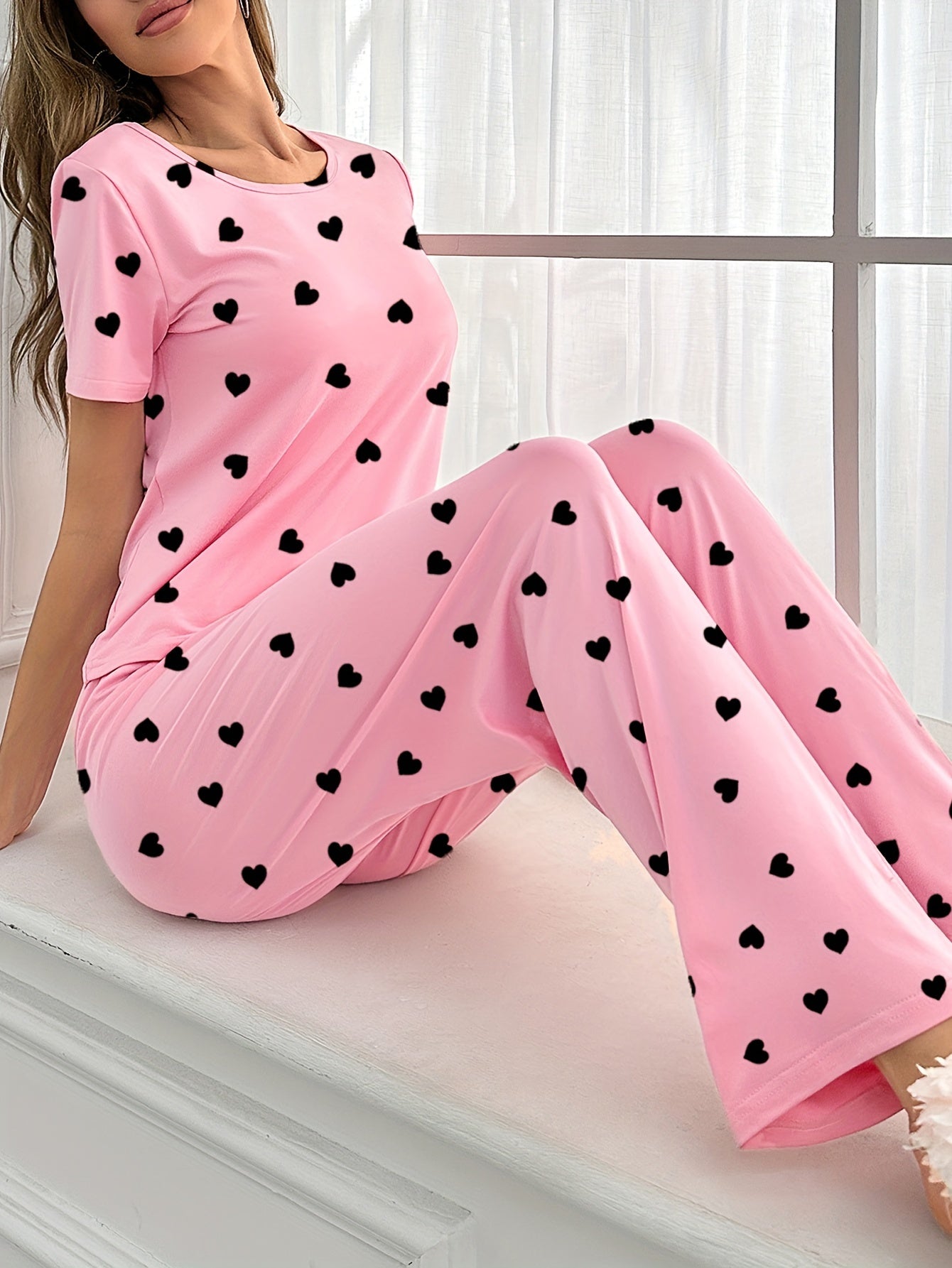 Nina | Hartjesprint dames pyjama set