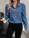 Sophie | Denim jack met lange mouwen en klepzakken