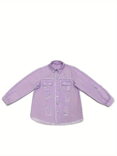 Chloe | Chique distressed denim jas voor dames