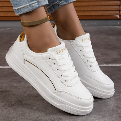 Isa | Women's sneakers in solid color with laces and a soft sole