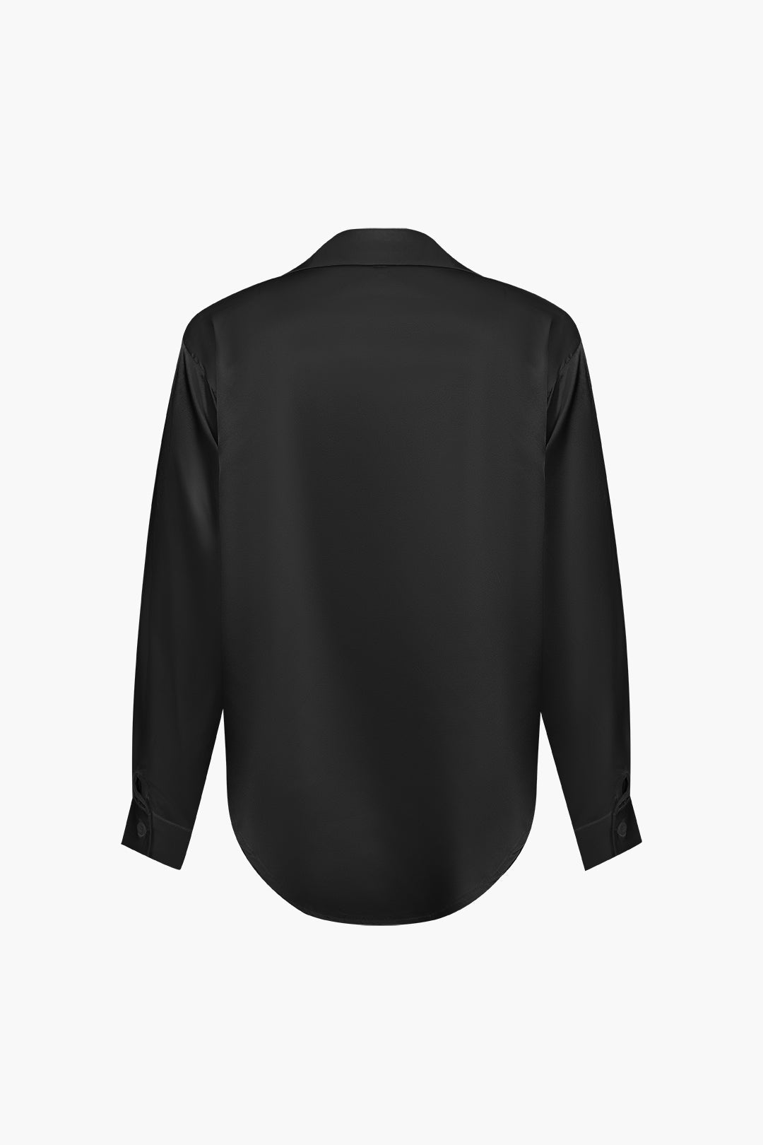 Lillian - Basic Plain Satin Women's Long Sleeve Shirt