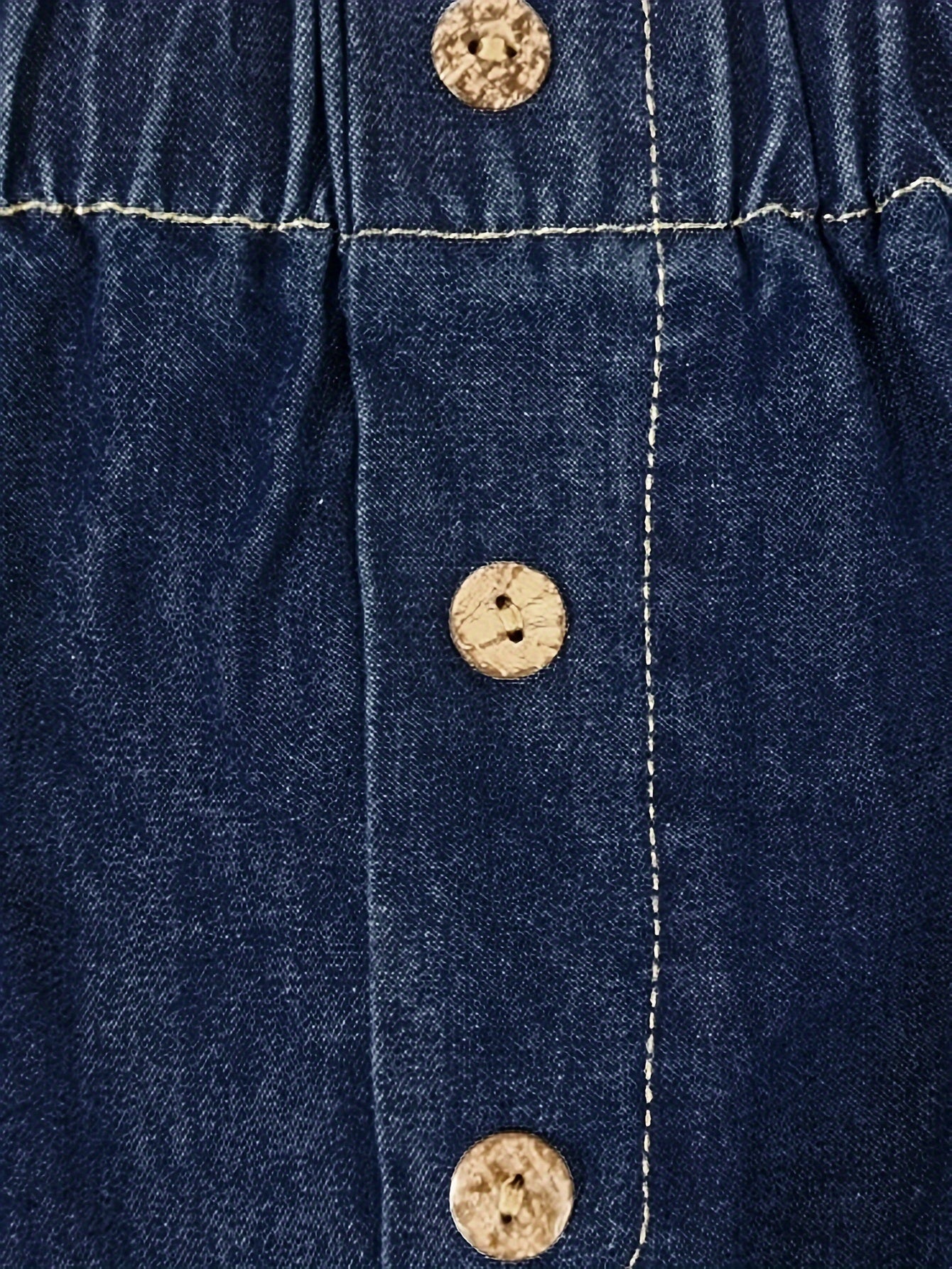 Fleur | High-waisted denim A-line midi skirt with button closure