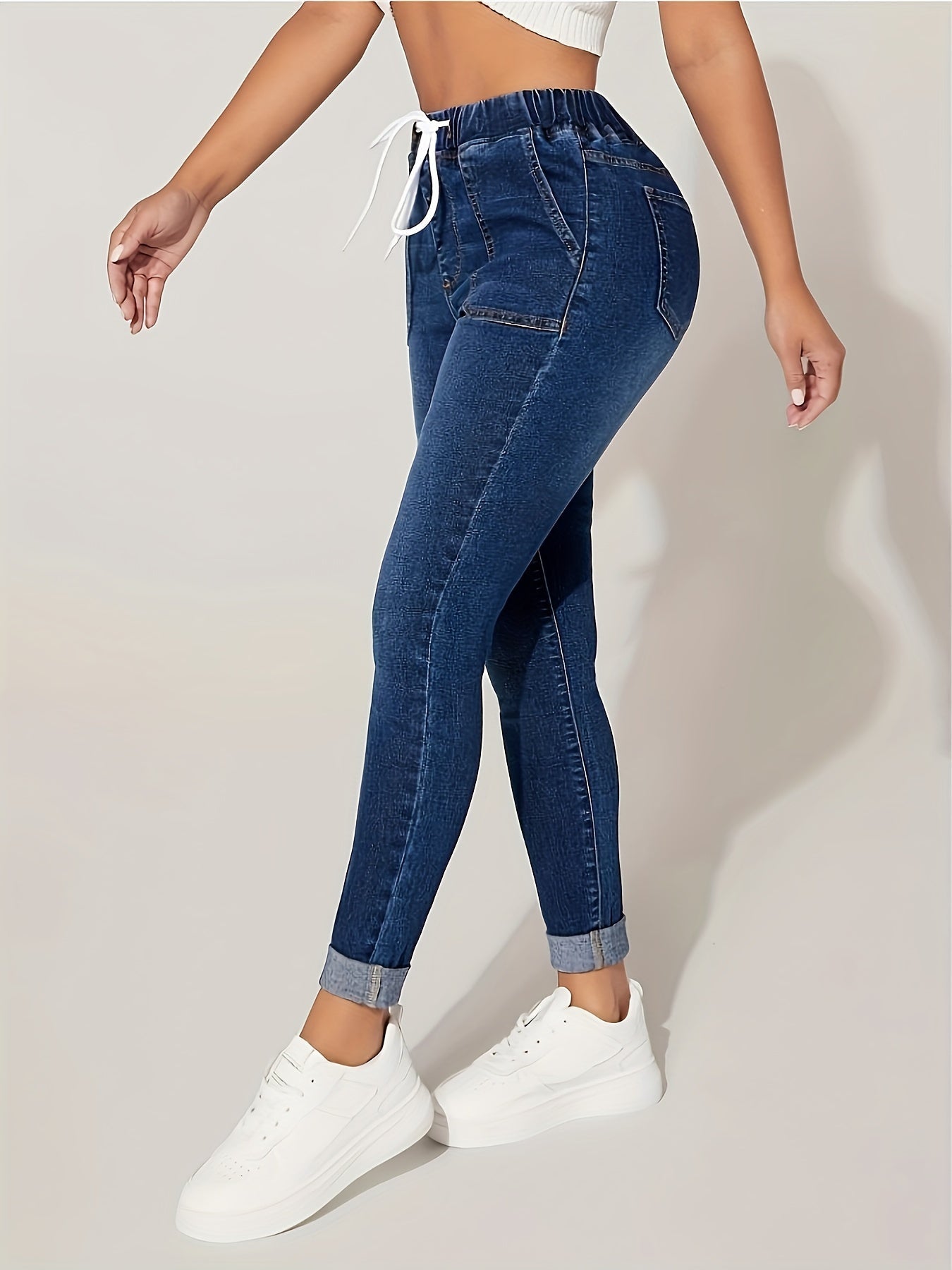 Elise | Relaxed fit damesjeans met hoge taille en trekkoord