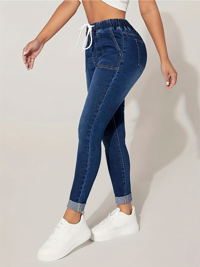 Elise | Relaxed fit damesjeans met hoge taille en trekkoord