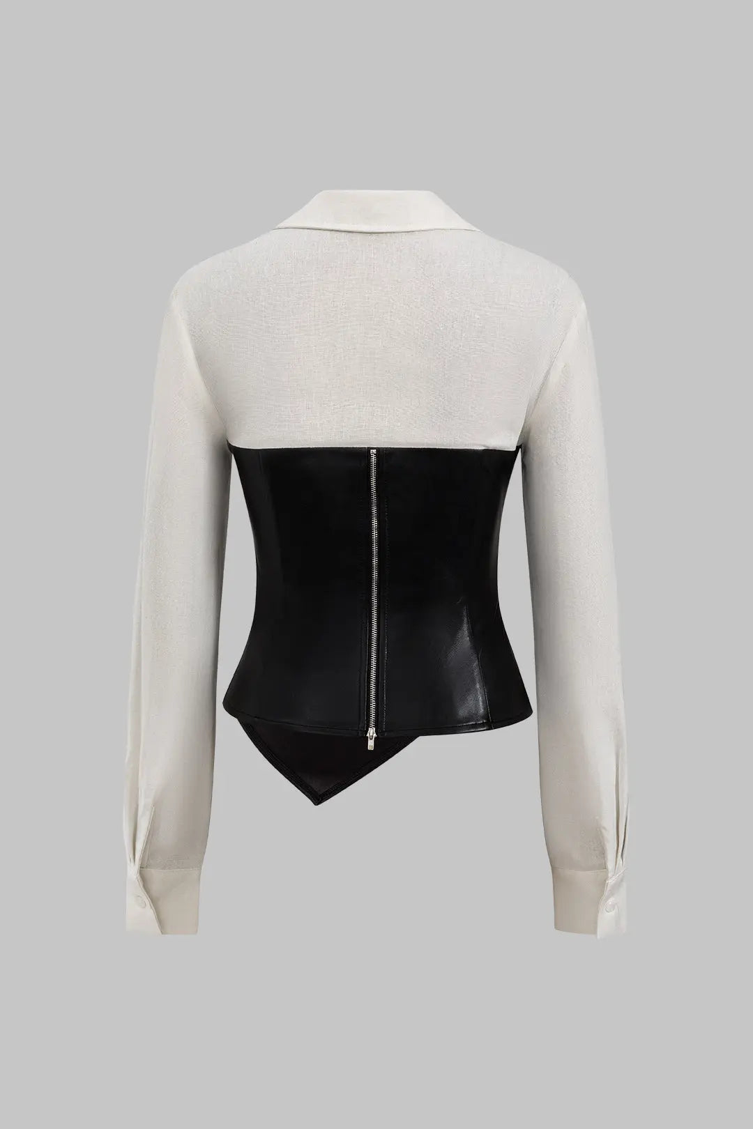 Echo - Stijlvolle Rits V-Hals Patchwork Dames Langemouwen Shirt