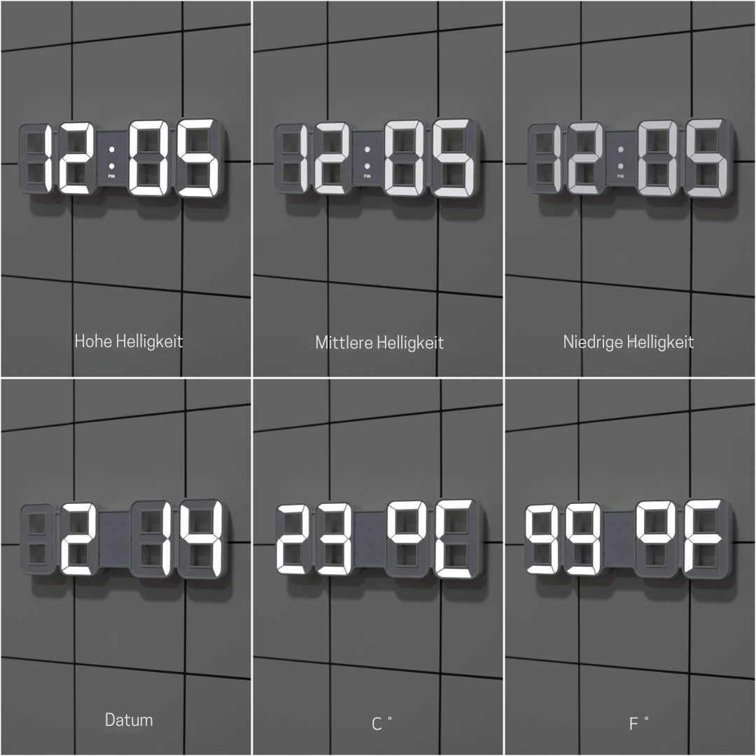 Vevora – 3D LED Digital Wall Clock With USB