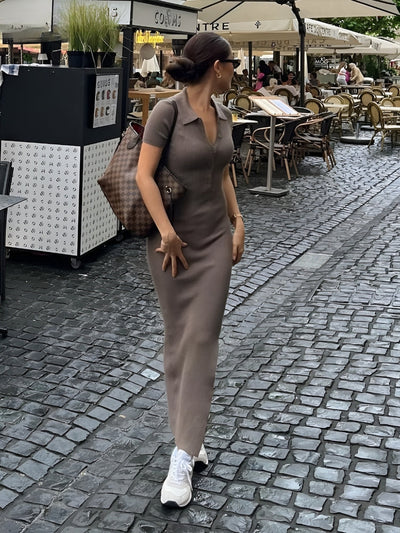 Cecilia | Elegante Midi Jurk met Split