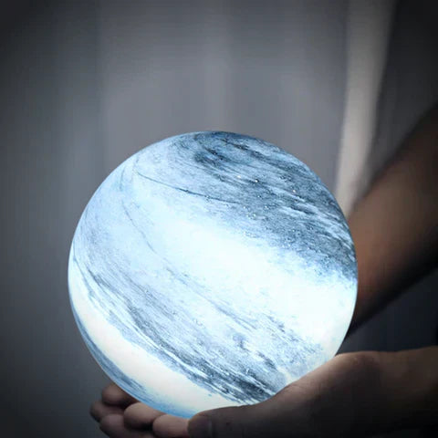Lornad - Glass Look Sphere LED Table Lamp Swirl Pattern