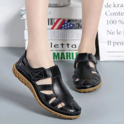 Vrouwen casual lederen zomersandalen