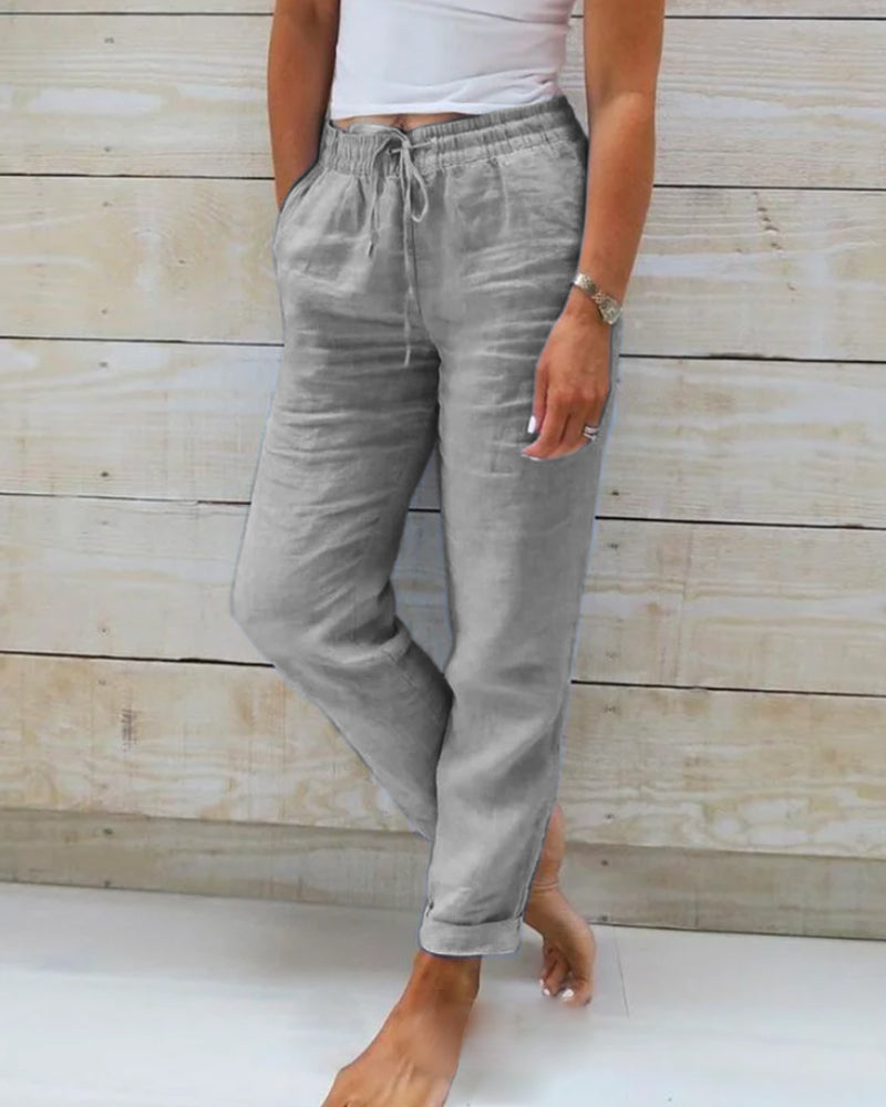 Women's linen summer trousers