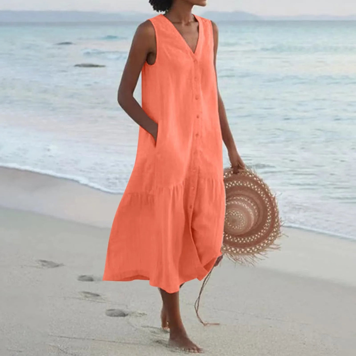 Elegante Zomerjurk met V-hals voor Dames