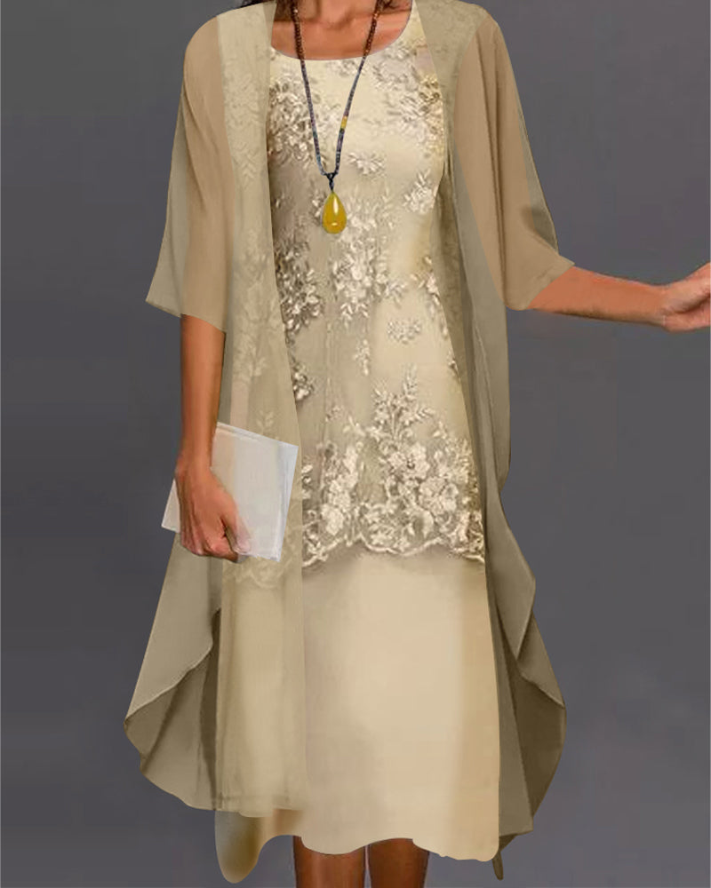 2 stuks Elegante jurk van zijdechiffon