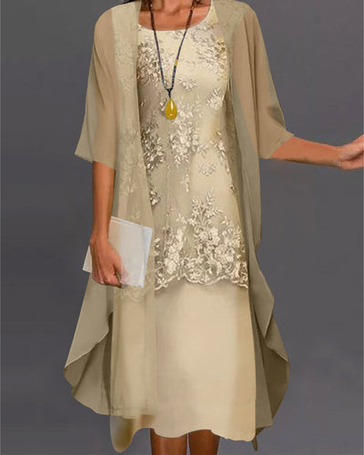 2 stuks Elegante jurk van zijdechiffon
