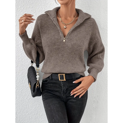 Els - Sweater with lapel collar and zipper