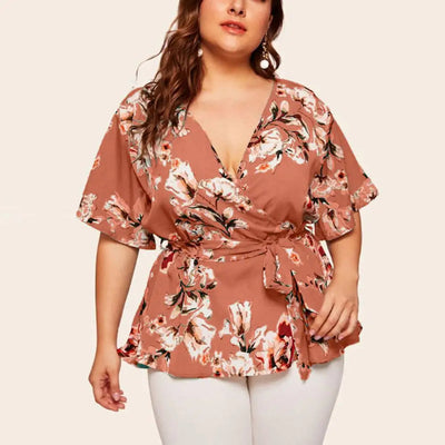 Evelina - Floral Wrap Top