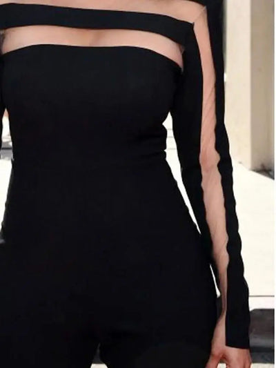 Elin - Stylish &amp; Sexy High Neck Mesh Split T-shirt