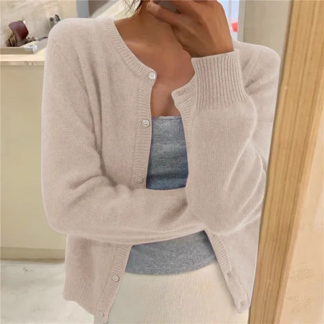 Emma | Plain knitted women's cardigan