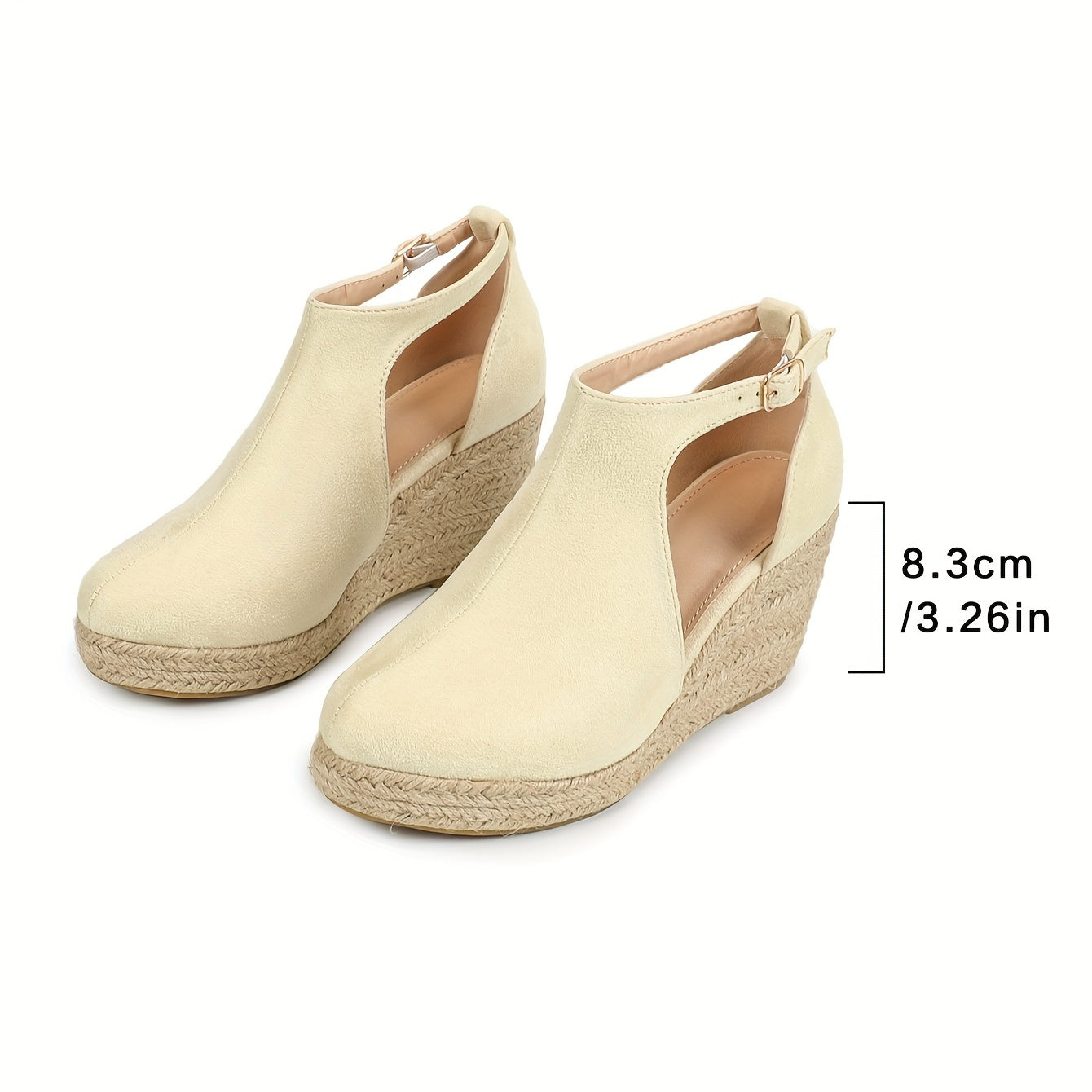 Elena | Elegant women's espadrille wedge heels with buckle closure