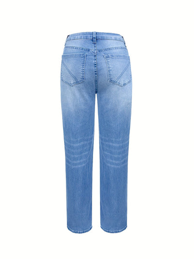 Emma | Distressed blue women's stretch jeans