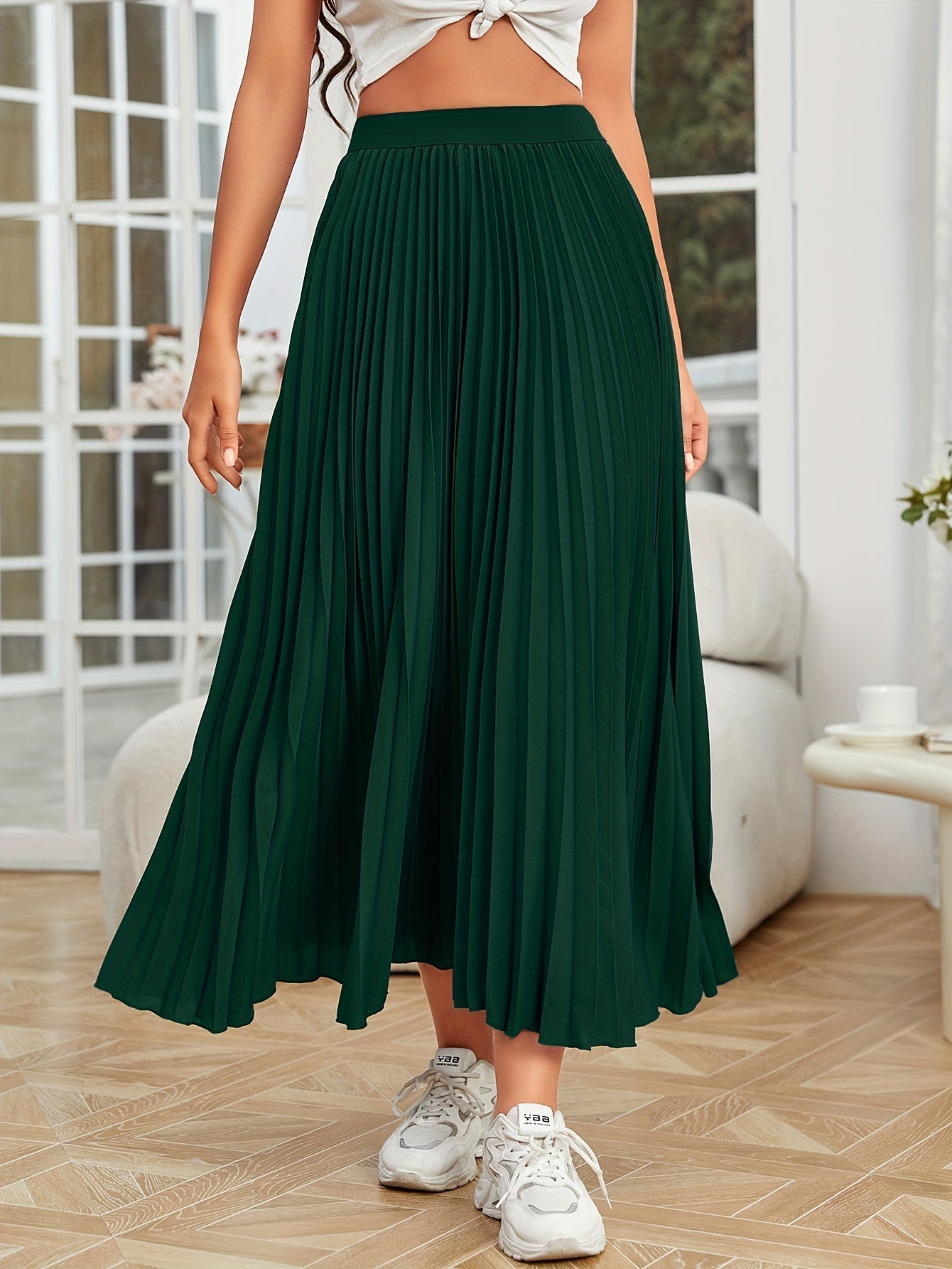 Lotte | Pleated plain loose skirt
