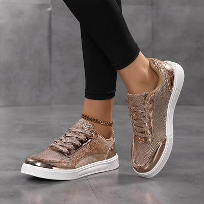 Fenna | Glitter sneakers met veters en comfortabele zool