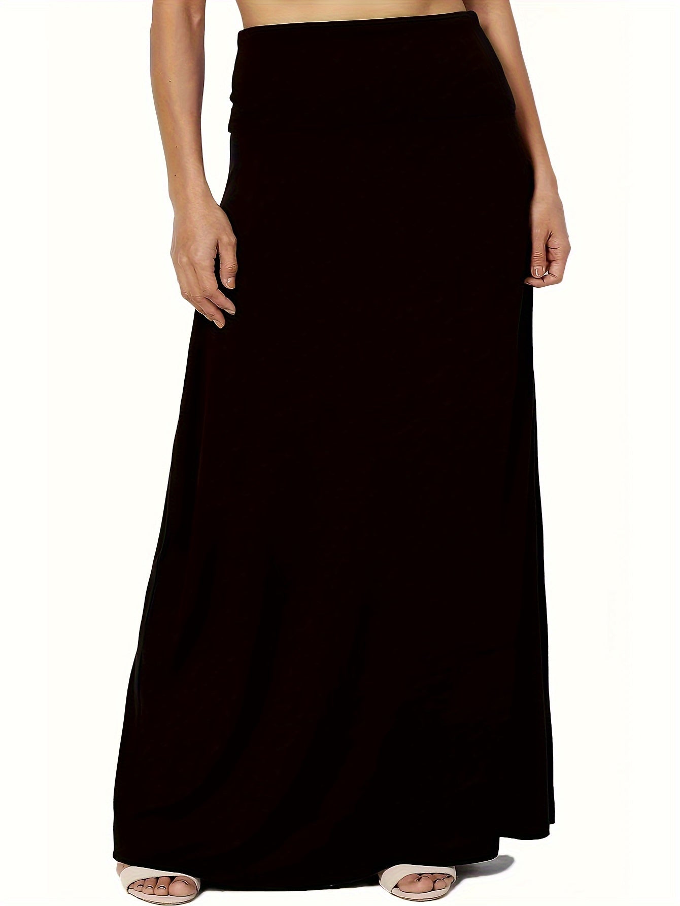 Evelien | Plain maxi skirt with high waist