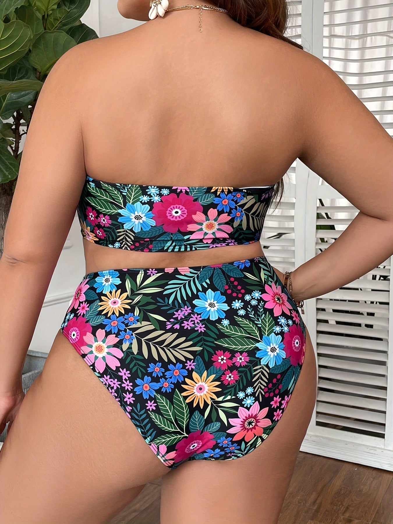 Sophie | Plus size tropische bikini set