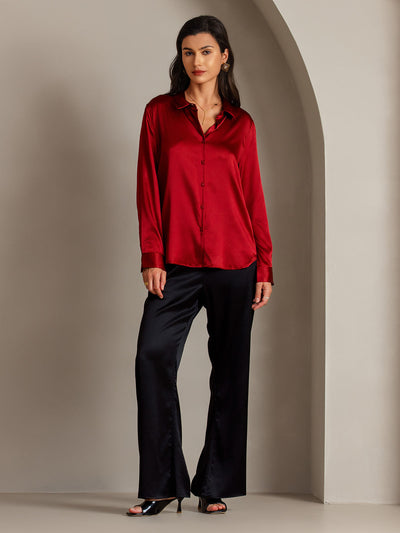 Clemence - Moderne Militaire Chic Dames Overhemd met Revers