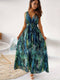 Abitha - Bohemian jurk met trekkoord en tropische print