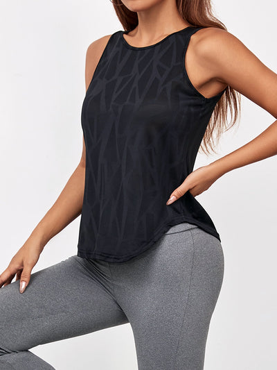 Sophie | Yoga tanktop met geometrische uitsnijding en losse pasvorm