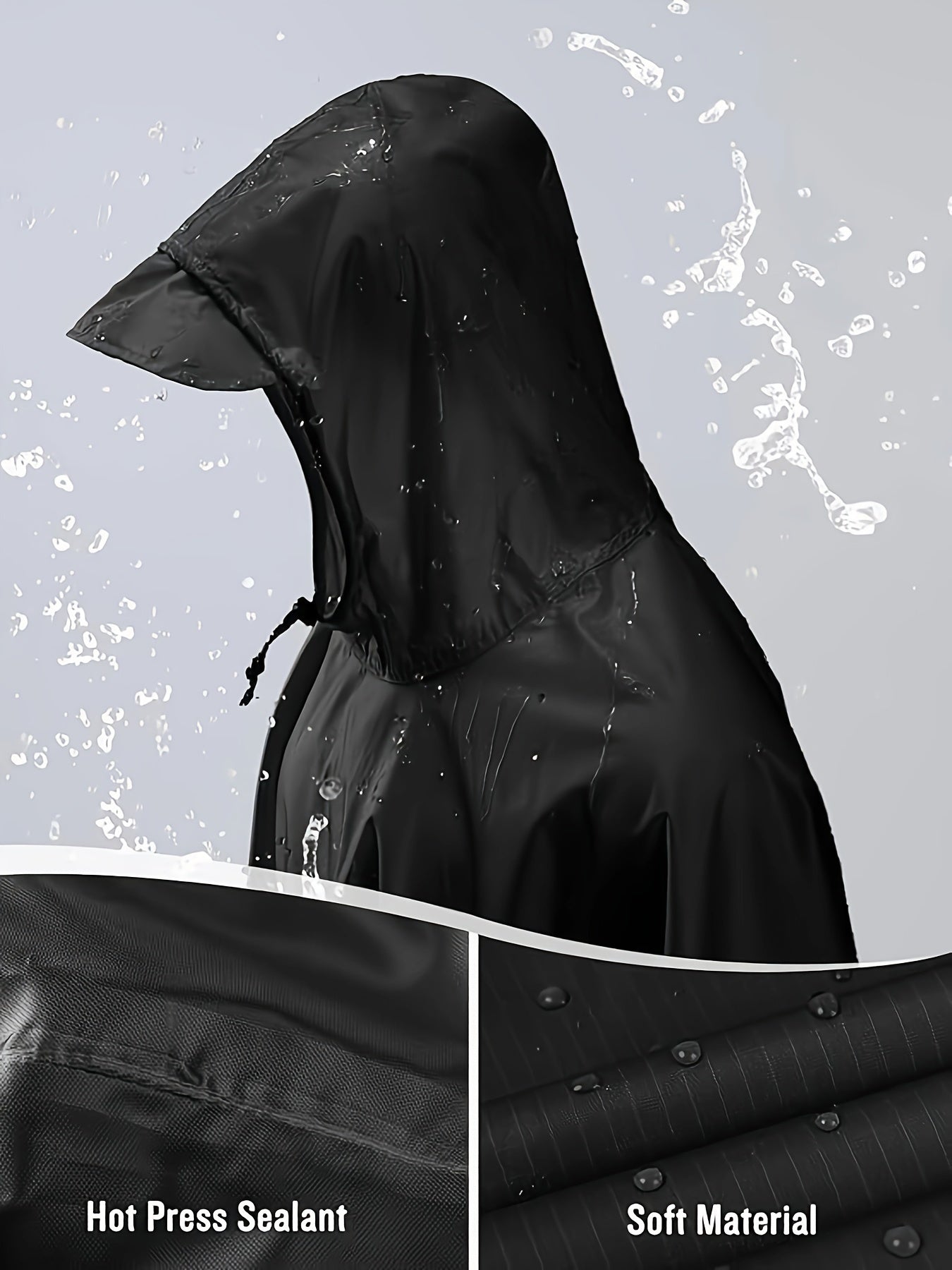 Sophie | Waterdichte lichtgewicht regenponcho met capuchon en zak