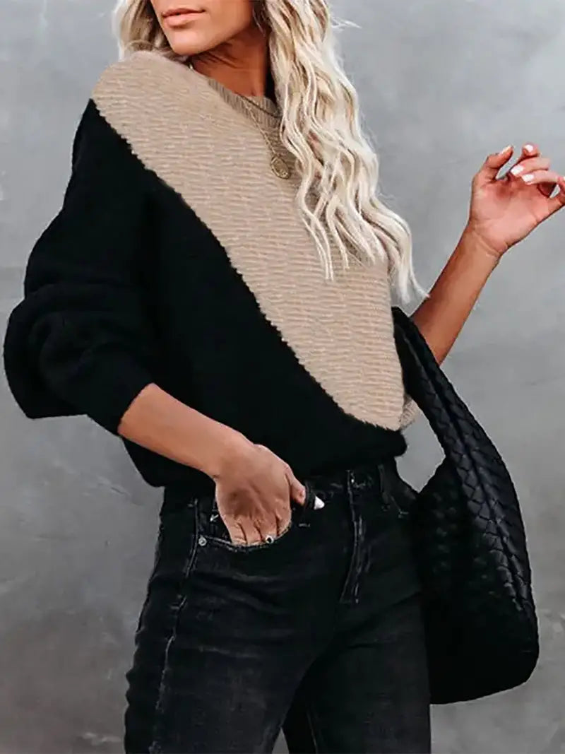Livia | Two-Tone Knitted Sweater