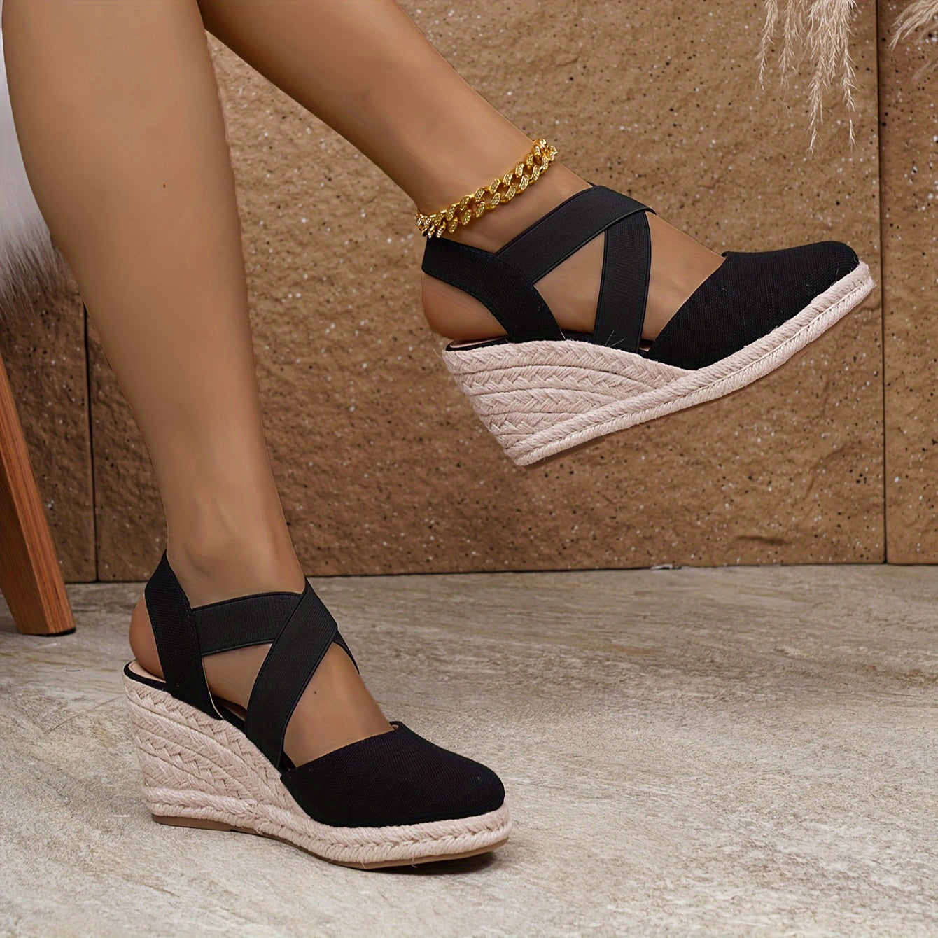 Robin | Comfortabele espadrille wedgesandalen