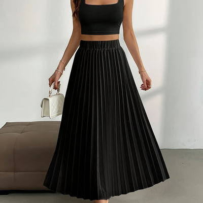 Yara | Effen geplooide rok met hoge taille