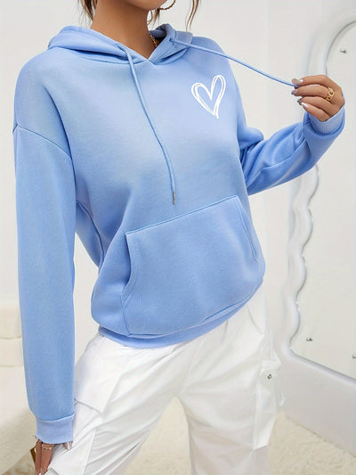 Elise | Heart print hoodie with hood