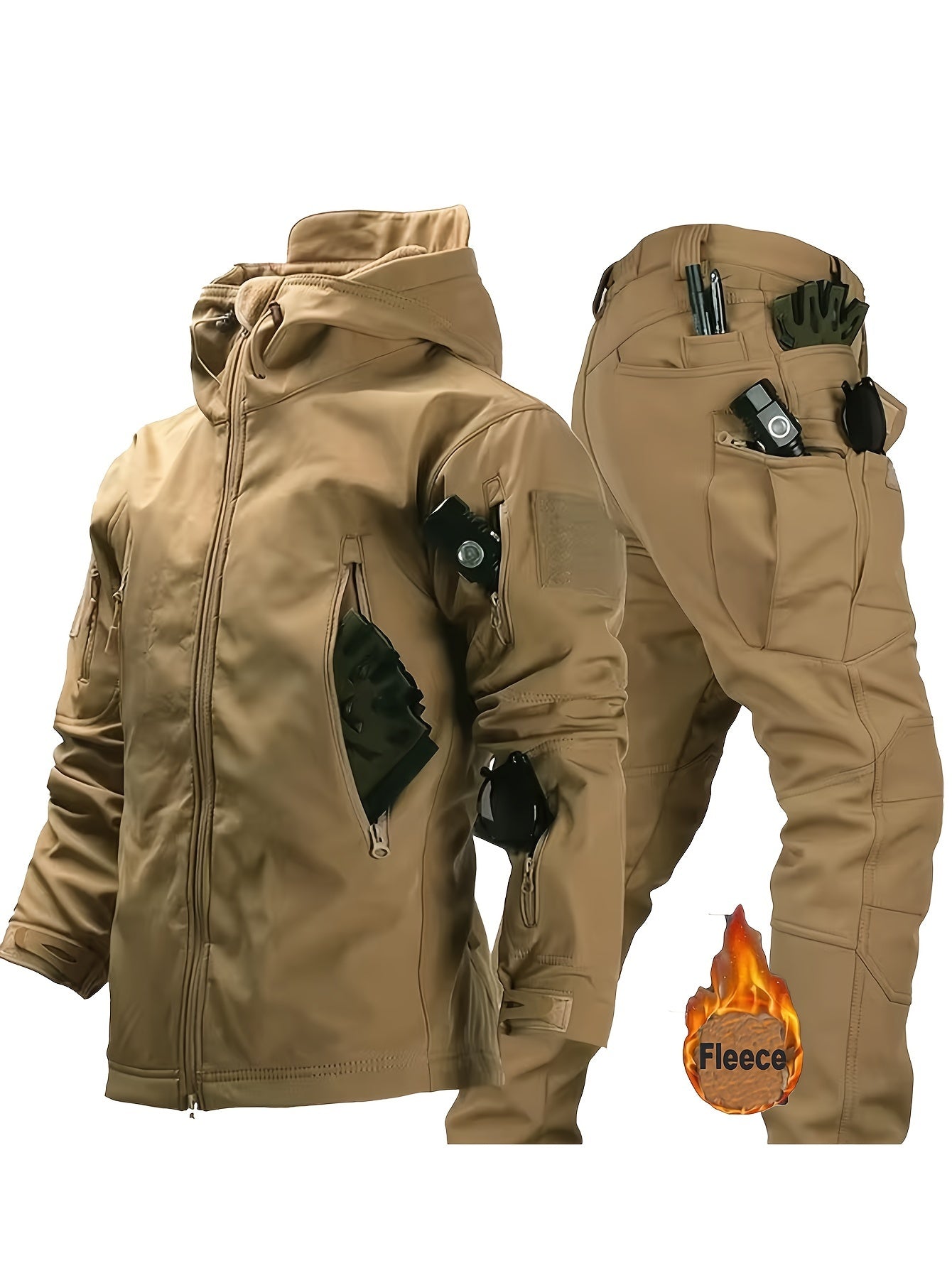 Jasper | Shark skin softshell suit with hooded jacket and pants