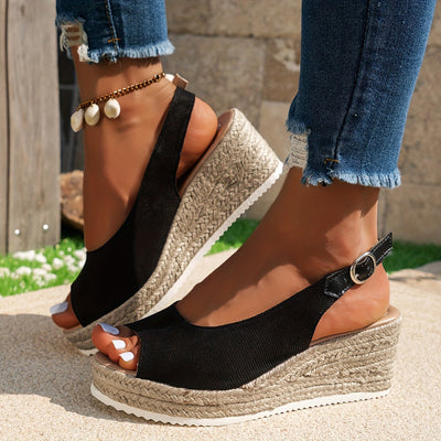 Luna | Espadrille sandals with slingback and peep toe